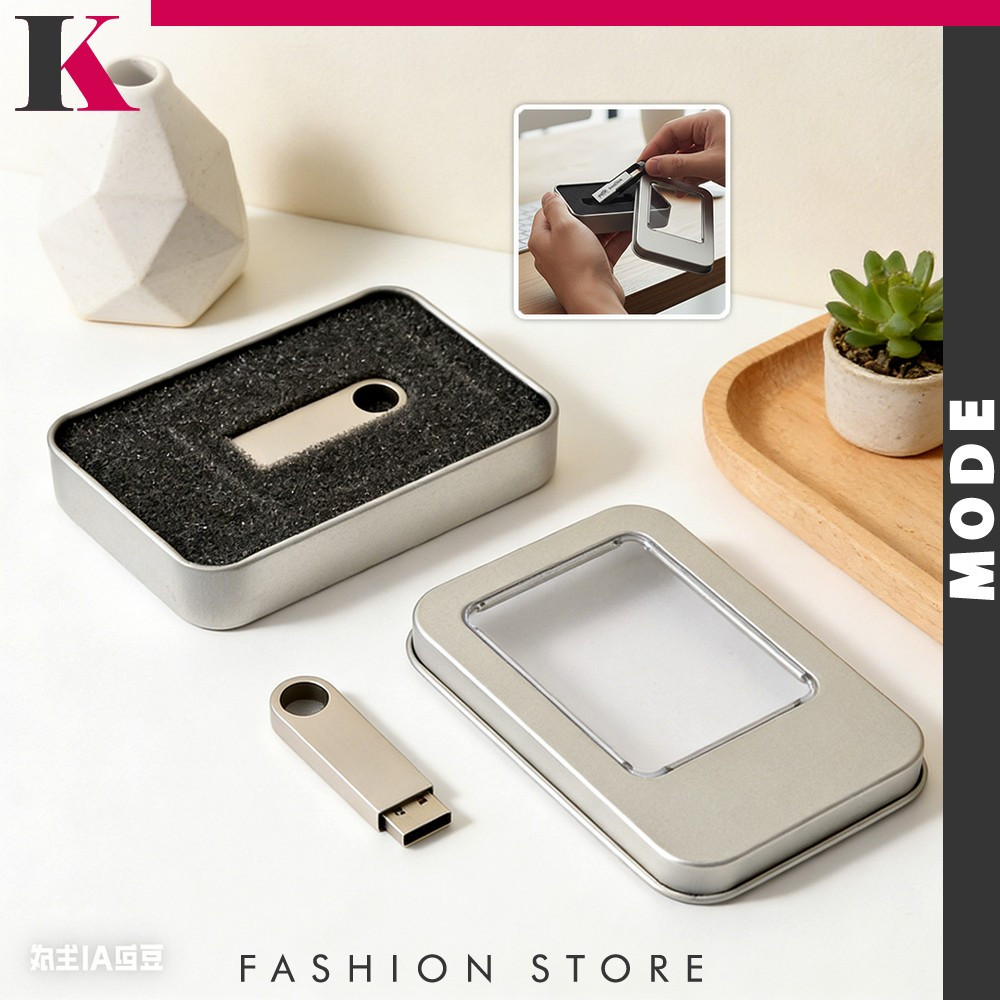 Tempat Usb Flash Disk Kotak Kaleng Penyimpanan USB Kotak Packing Flashdisk Souvenir Box Kmode C1192