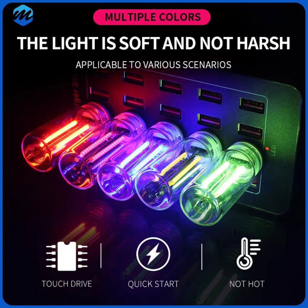 (Dalam stok)Mobil led Lampu Interior Mobil Lampu Sentuh Casing Kaca Lampu Ambient USB Mobil