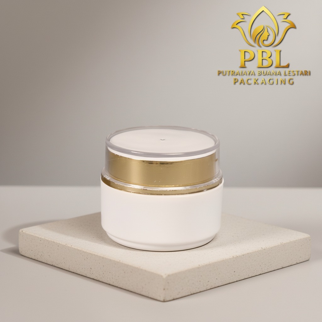 Pot Kimura 10gr Putih Lis Gold Cap Transparant / Pot Cream 10 gr / Pot PP 10gr / Pot Kemasan Kosmeti
