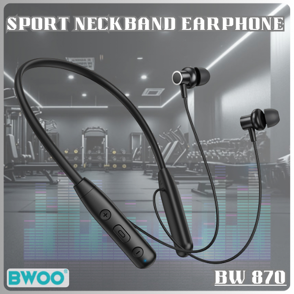 BWOO Bluetooth Neckband Earphones - BW870 SPORTS Neckband Earphones