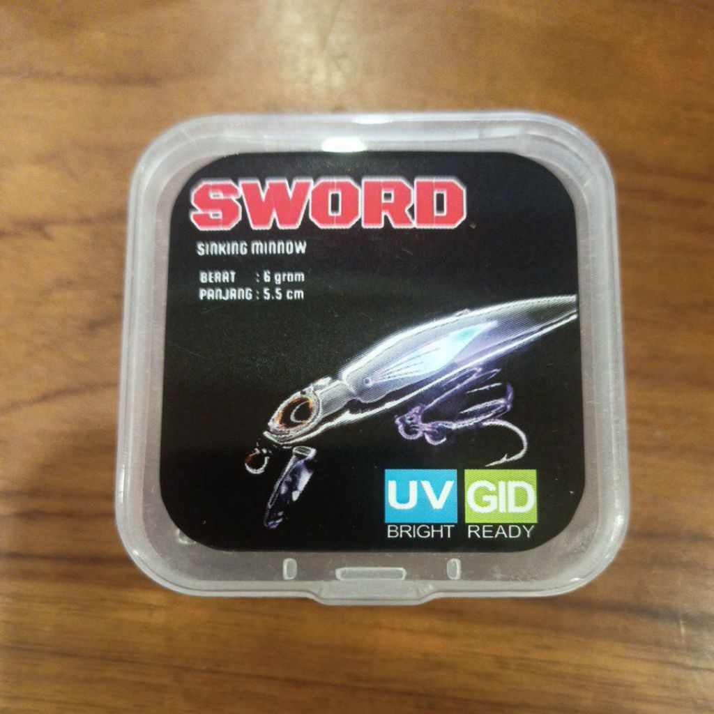 Lure Minnow Sword 5.5cm 6gr Sinking Minnow UV Bright GID