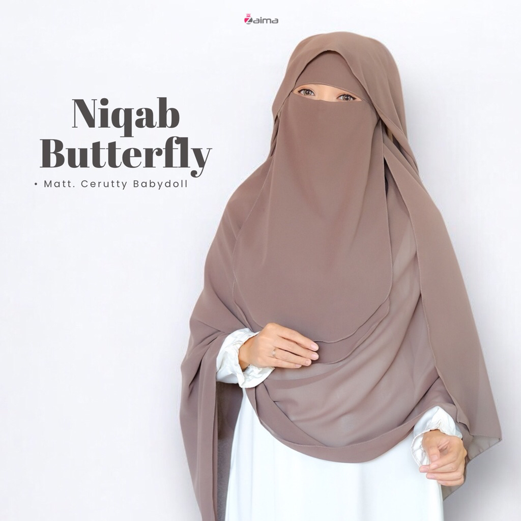 Niqab Butterfly Kancing Cadar Yaman Hadramaut Ceruty Babydoll Premium | Butterfly