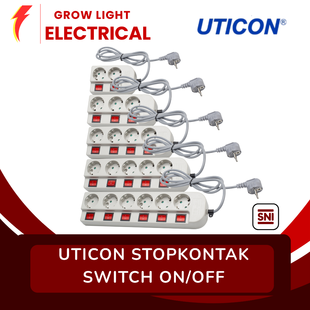 UTICON Stopkontak Dengan Switch On Off ST1282SW ST1382SW ST1482SW ST1582SW ST1682SW ORIGINAL UTICON