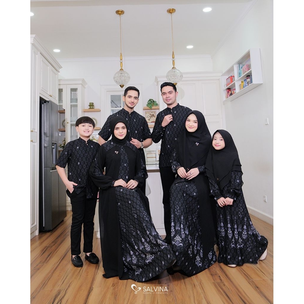 SALVINA Selaras Black (tanpa jilbab) / Baju seragam keluarga