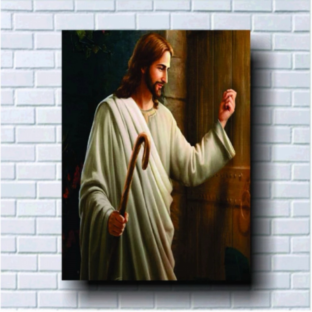Hiasan Dinding Frameless Yesus Mengetuk Pintu 30 x 40cm