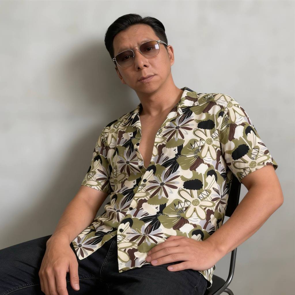 Kemeja Pria Lengan Pendek Motif Bunga | Baju Pantai Hawaiian | Baju Santai Laki Laki