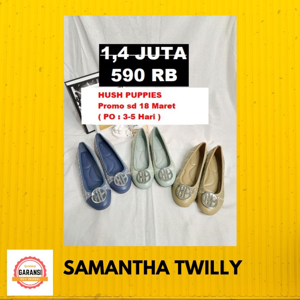 Sepatu flat Hush Puppies Wanita seri SAMANTHA TWILLY HushPuppies ORIGINAL 100%