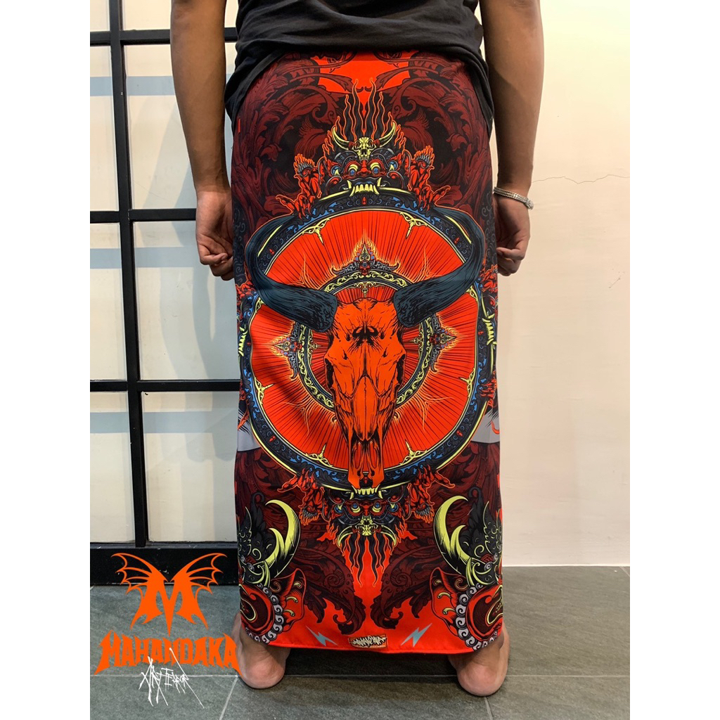 sarung wayang Mahandaka | sarung banteng | sarung batik fullprint merah | sarung warna merah