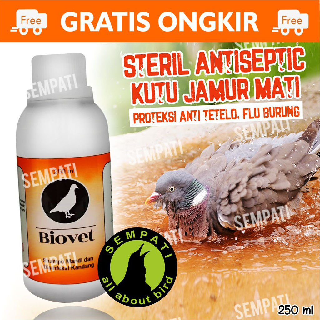 SEMPATI SHAMPO BURUNG BIOVET VITAREST SAMPO MERPATI DARA DESINFEKSI KANDANG DESINFEKTAN SANGKAR UNGG