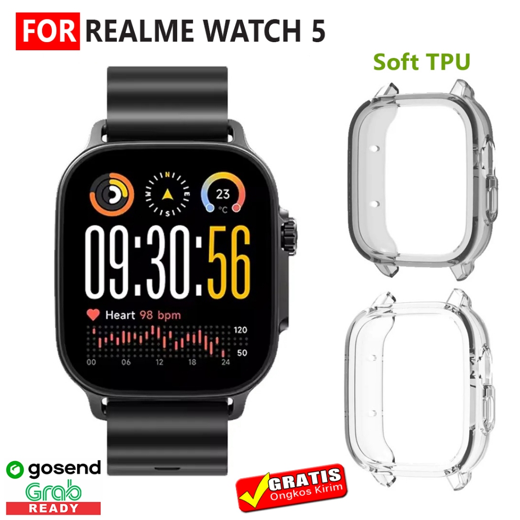Rubber Case TPU Soft Bumper For REALME WATCH 5 - Watch Protector