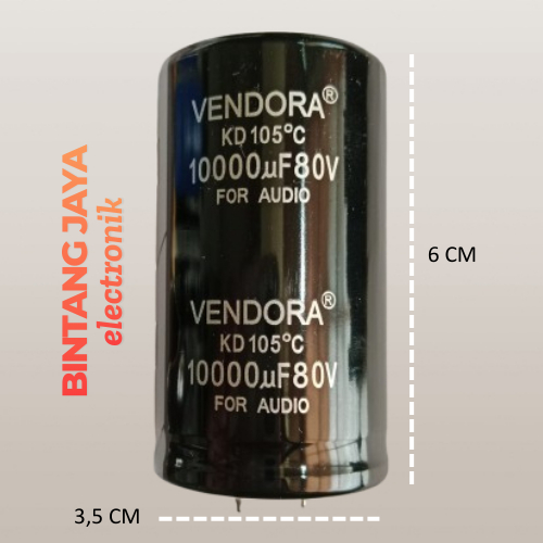 ELCO VENDORA 10000uF 80V CAPASITOR ELCO