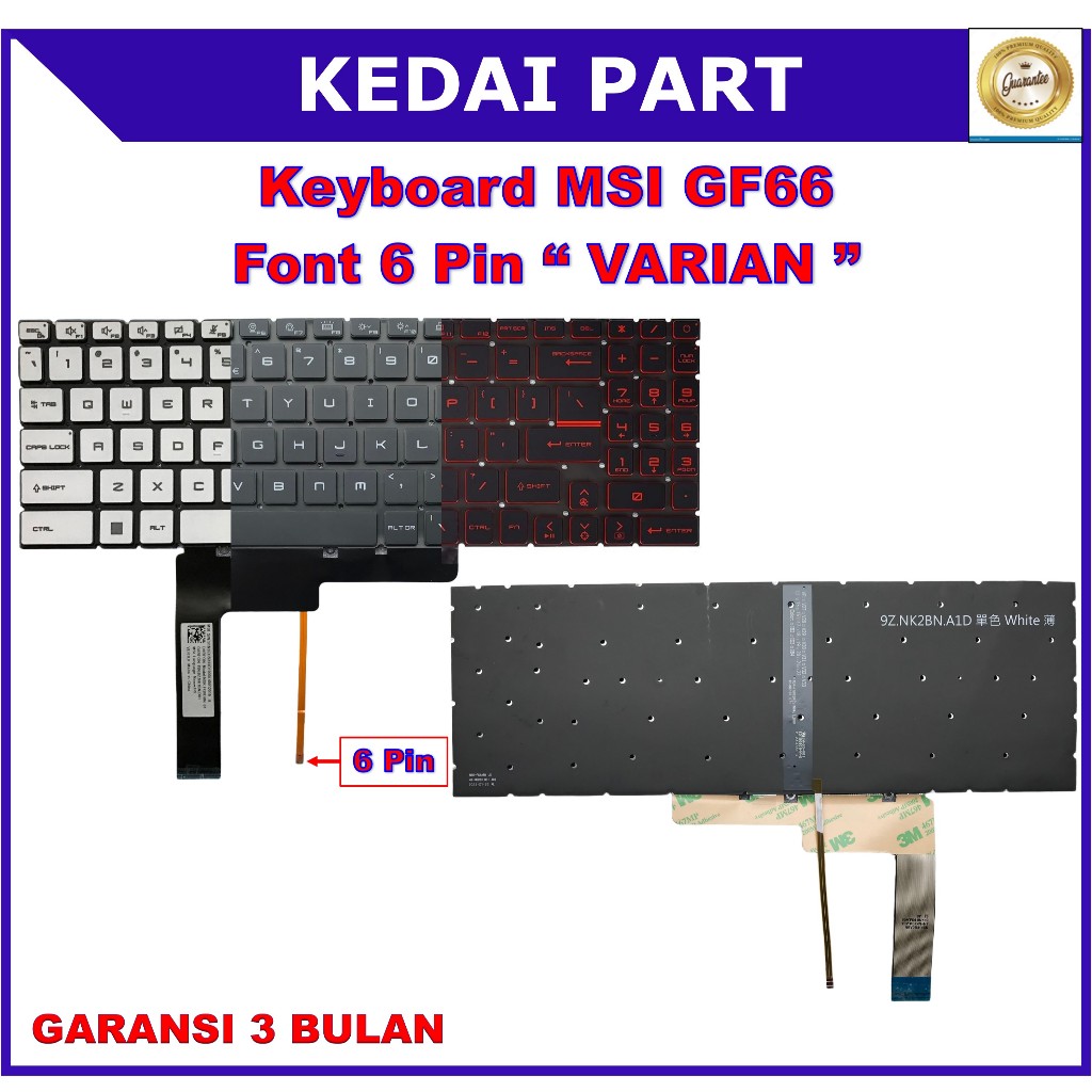 Keyboard MSI GF66 White Backlight