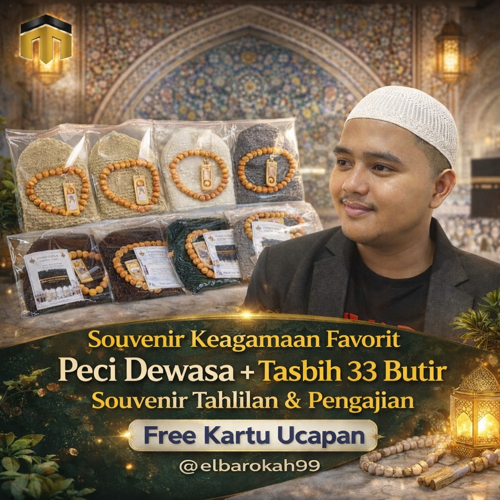 [Paket] Peci Tasbih sovenir Tahlilan / Peci Rajut Souvenir Tahlilan 1000 harian / Peci Tasbih Souven