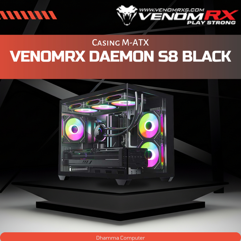 VenomRX Daemon S8 Black VenomRX Daemon S8 Casing M-ATX Casing Gaming Case M-ATX