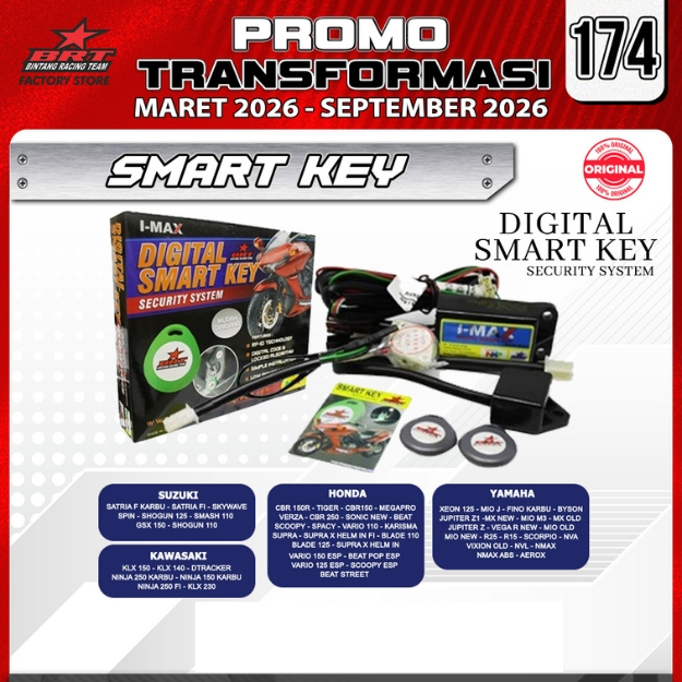 SMART KEY SMARTKEY ALARM MOTOR DIGITAL ANTI MALING BRT CS1 BEAT SCOOPY SPACY FI VARIO 110 KARBU KARB