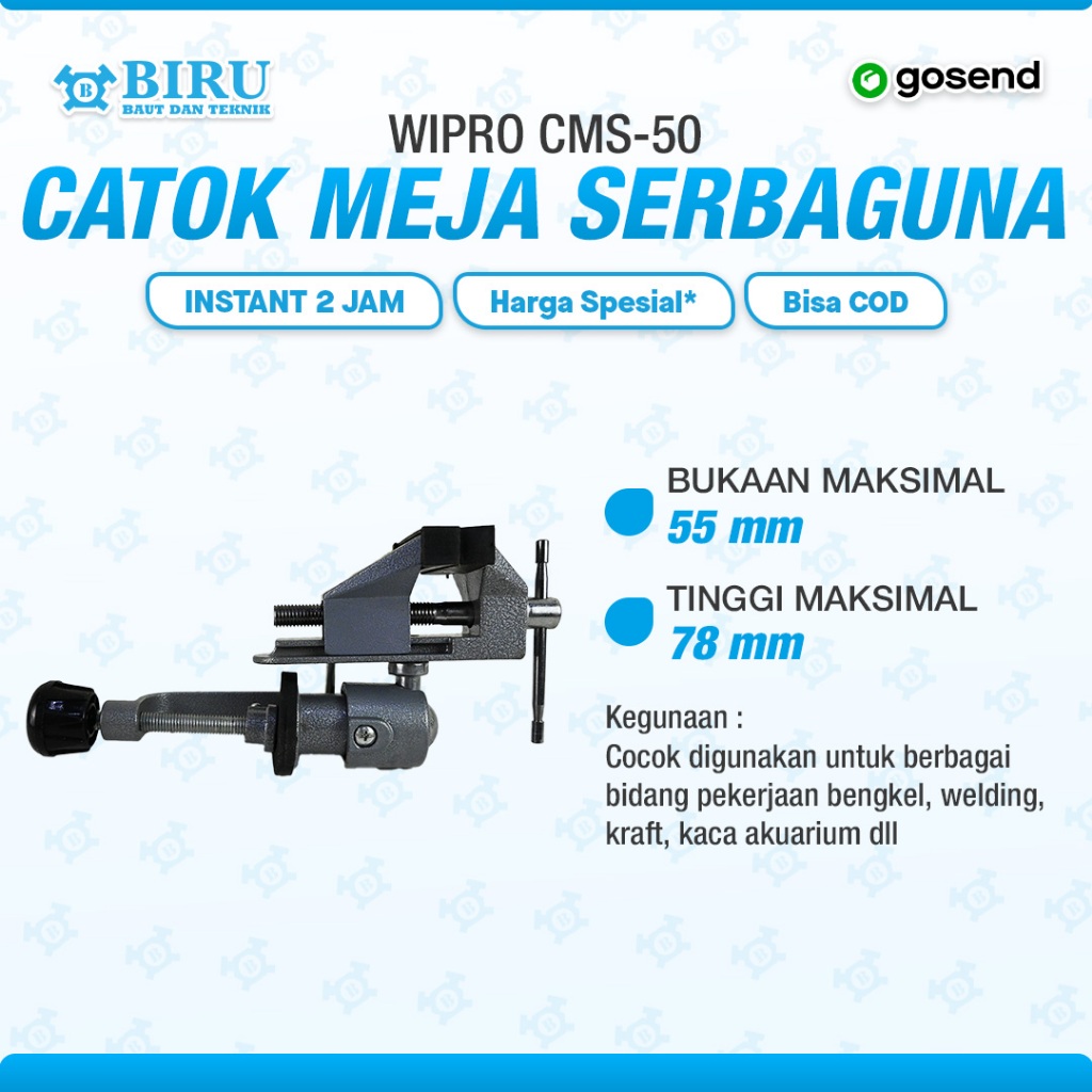 WIPRO Portable Klem Catok Meja / Table Clamp - Catok Besi untuk Pekerjaan Bengkel dan Kerajinan | Ra