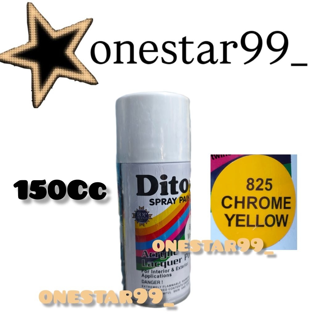 Pilok Pilox Pylox Cat Diton Kuning 825 Chrome Yellow Glossy Mengkilap 150Cc Spray Paint