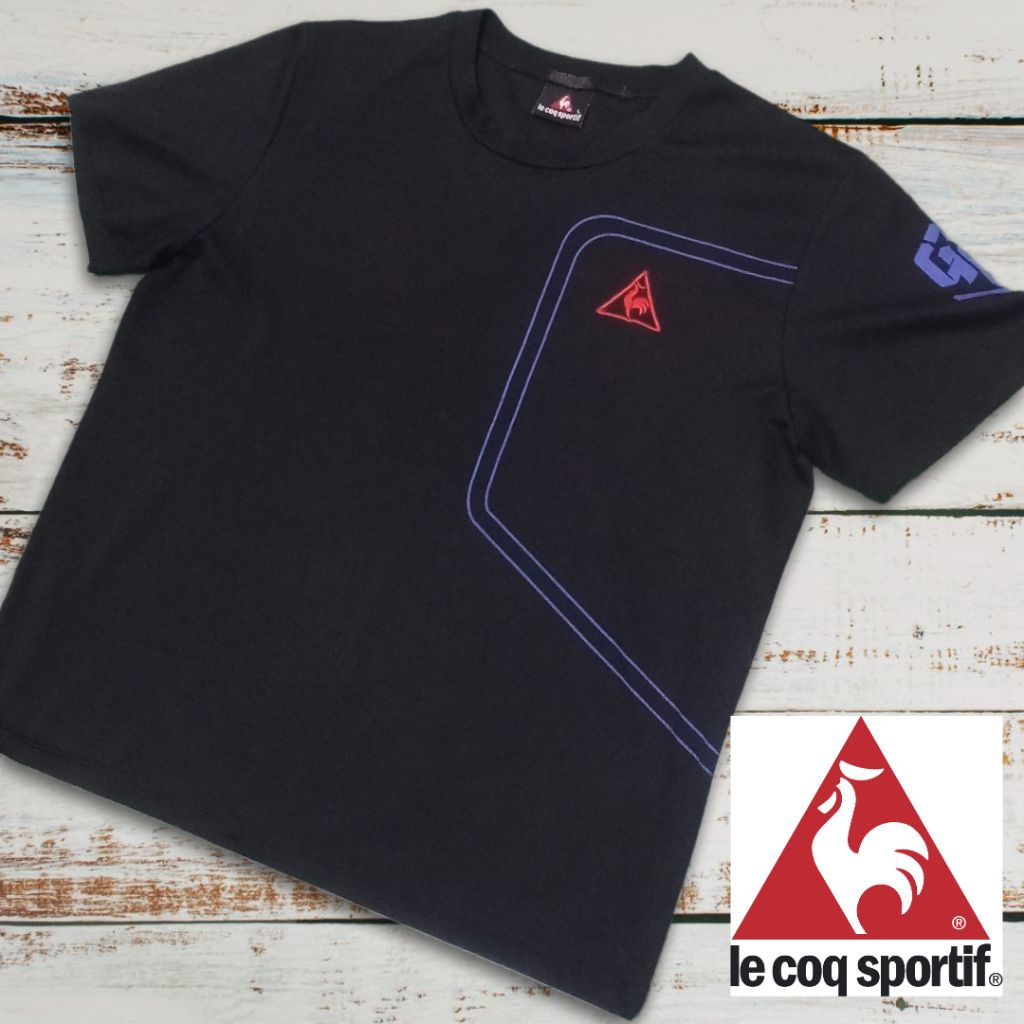 Kaos Le Cog Sportif Lengan Pendek Hitam Pekat