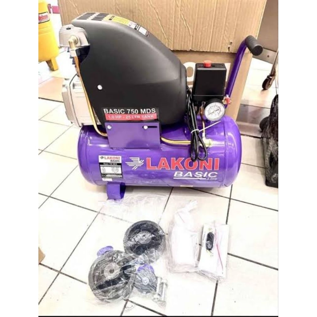 Mesin Kompresor Angin Listrik 1HP-25L 1 Phase LAKONI BASIC 750 MDS