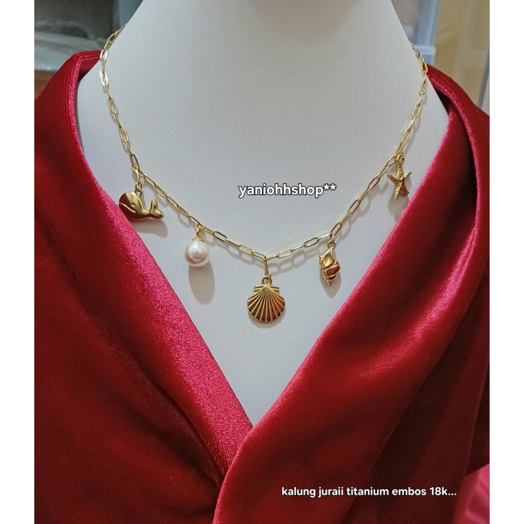 kalung wanita  juraii dan gelang terbaru anti karat titanium