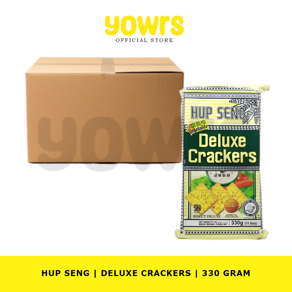 CTN - HUP SENG Deluxe Crackers Biskuit 330gr | Biskuit HUPSENG Vegetable 330 gram