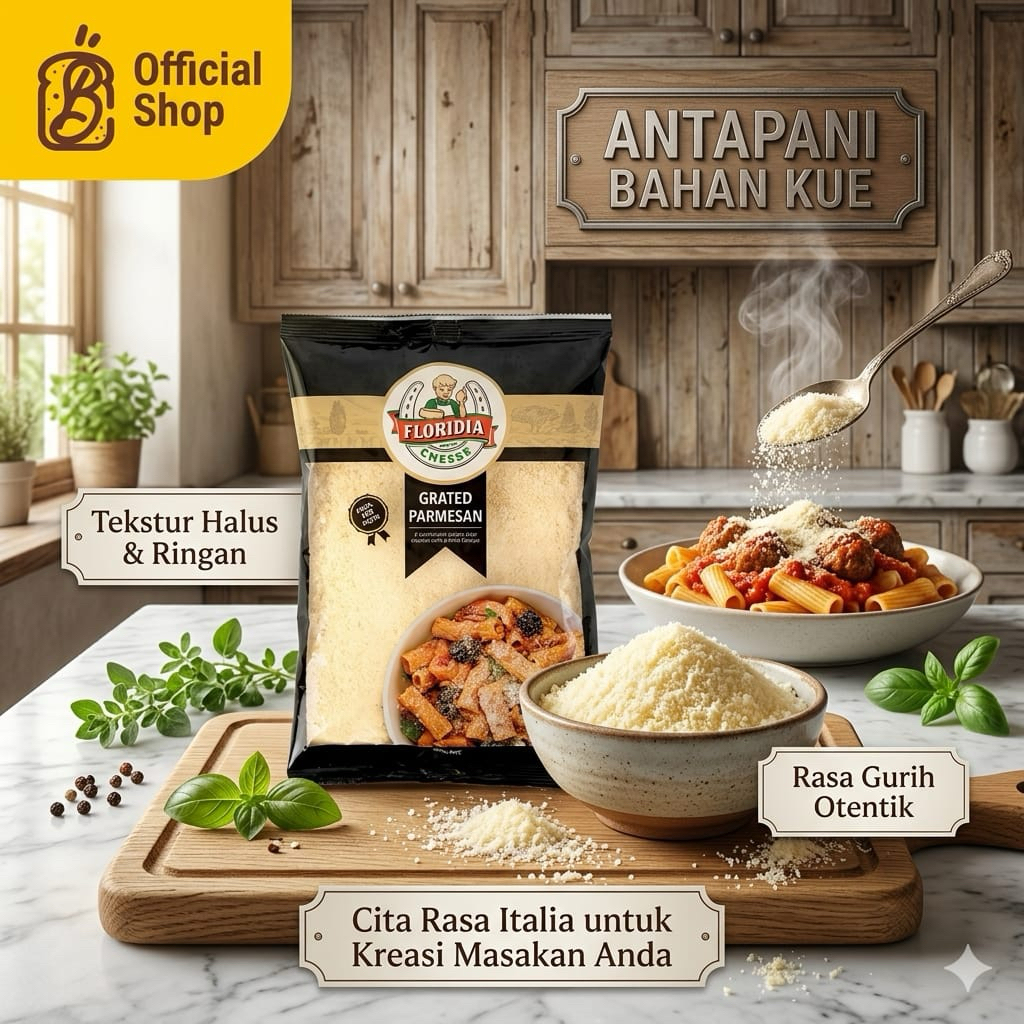 Floridia Keju Parmesan Bubuk Grated Parmesan Cheese 1kg