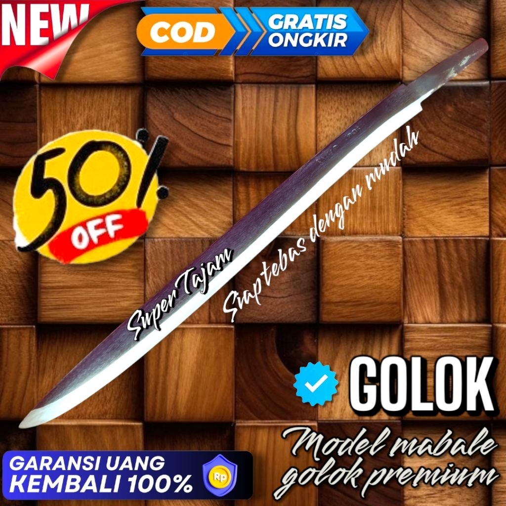 PARANG PANJANG 48CM SUPER TAJAM ALAT TEBAS SEMAK RUMPUT PERKEBUNAN BESI TEMPA KUAT ALAT KEBUN PETANI