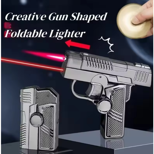 Korek Api Gas Las Bara Pst Bisa Kokang Lipat Spinner Plus Laser Lighter Unik Isi Ulang