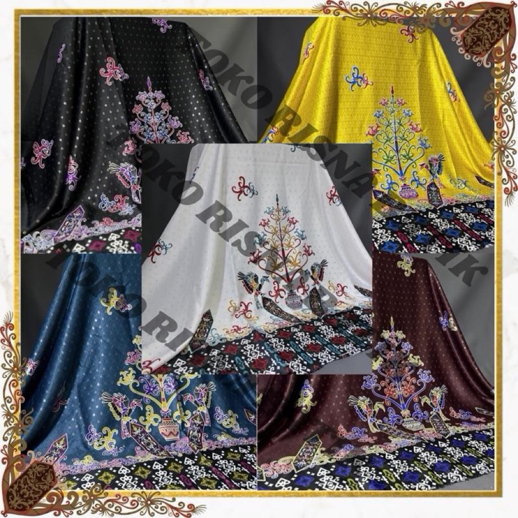 KAIN BATIK KHAS DAYAK KALIMANTAN TENGAH BENANG BINTIK PR*DA MOTIF BATANG GARING BAHAN SUTRA PRDA PRE
