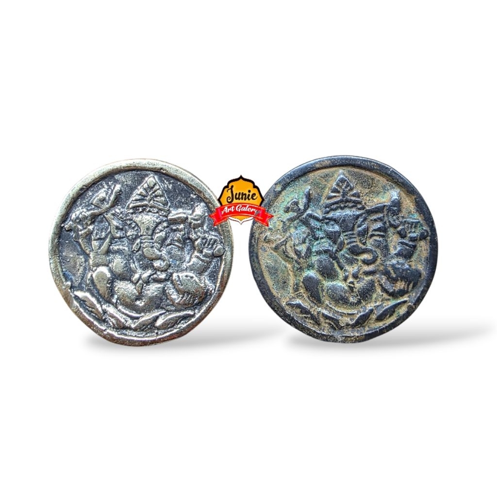 Uang Koin Gobog Ganesha Perunggu dan Kuningan Model Majapahitan