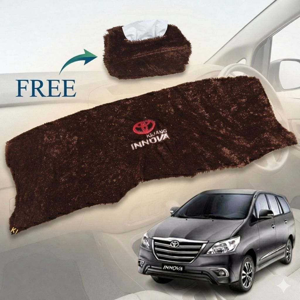 Cover alas karpet pelindung dashboard toyota kijang Innova 2004-2015 bulu bordir Request Nama