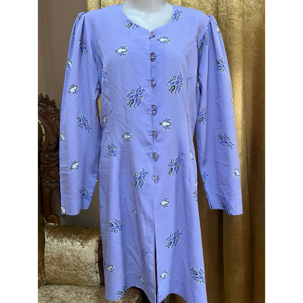 blouse tunik lilac kebaya gamis motif pl