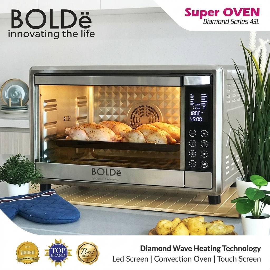BOLDE SUPER OVEN DIAMOND SERIES 43L DOV-43 R OVEN KAPASITAS BESAR HEMAT LISTRIK BERGARANSI