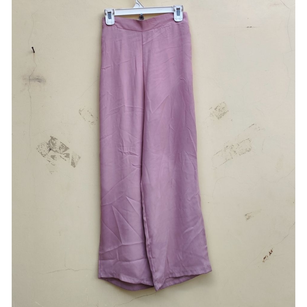 orange ball  - bawahan celana panjang kulot wanita coklat muda