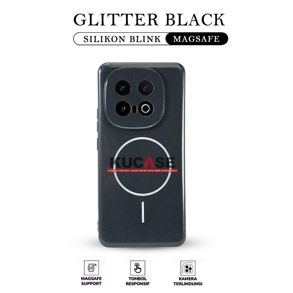 Kucase Case Iphone Magsafe Glossy Black Glitter Blink case for Iqoo 13 Iqoo Z9 5G Iqoo Z9X Iqoo Z10 