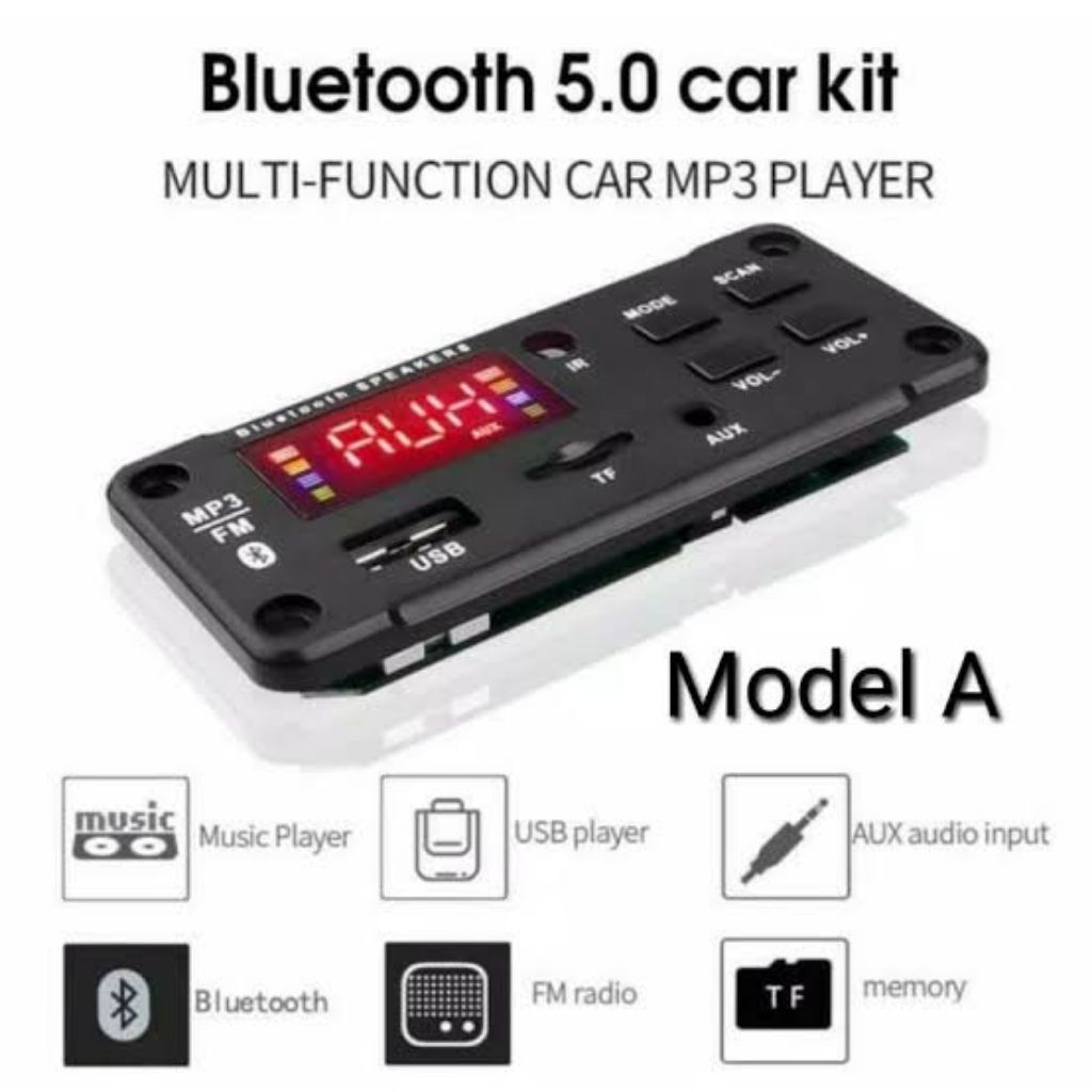 Modul DC 5V dan 12V MP3 Player Bluetooth Music Speaker plus FM Radio