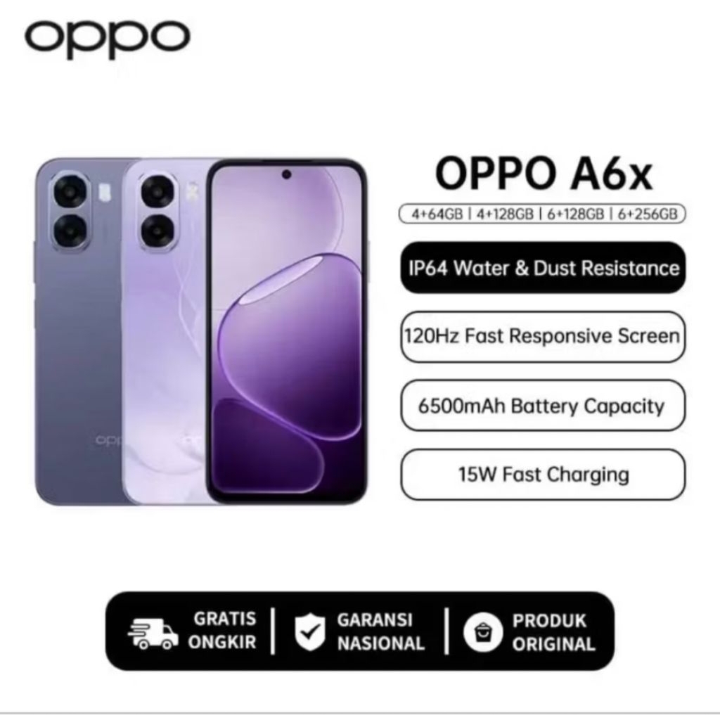 OPPO A6x RAM Besar ROM Lega HP Oppo Murah Layar Luas Baterai Tahan Lama Smartphone Oppo Terbaru Coco