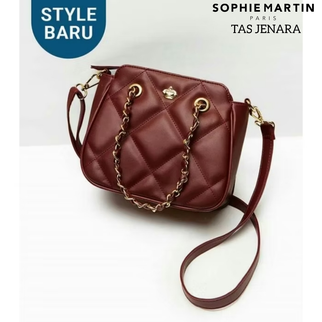 TAS JENARA JELITA SOPHIE MARTIN PARIS TAS SELEMPANG WANITA HITAM MAROON