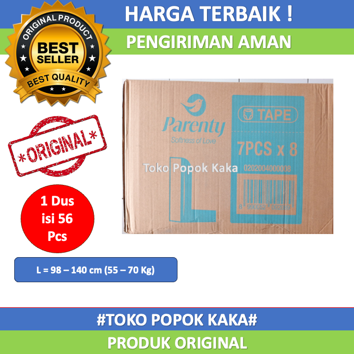 Parenty Popok Perekat Dewasa / Popok Dewasa Perekat Ukuran M8/L7/XL6 Kemasan Karton