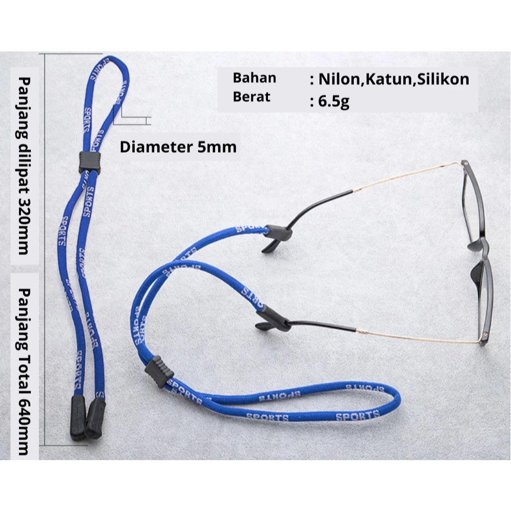 Tali Kacamata Olahraga Non Selip Strap Kacamata Sport
