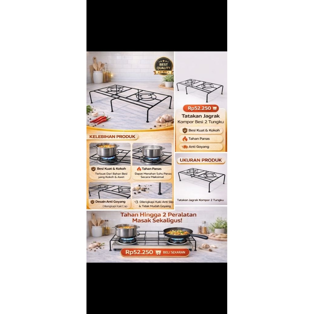 dudukan kompor rinai 2tungku