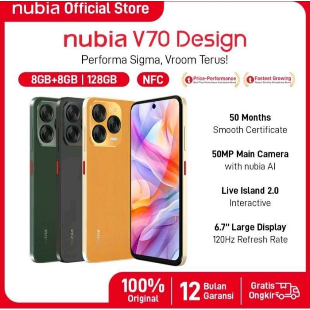 Zte Nubia V70 Design [8+8GB/128G]-[8+12GB/256GB]