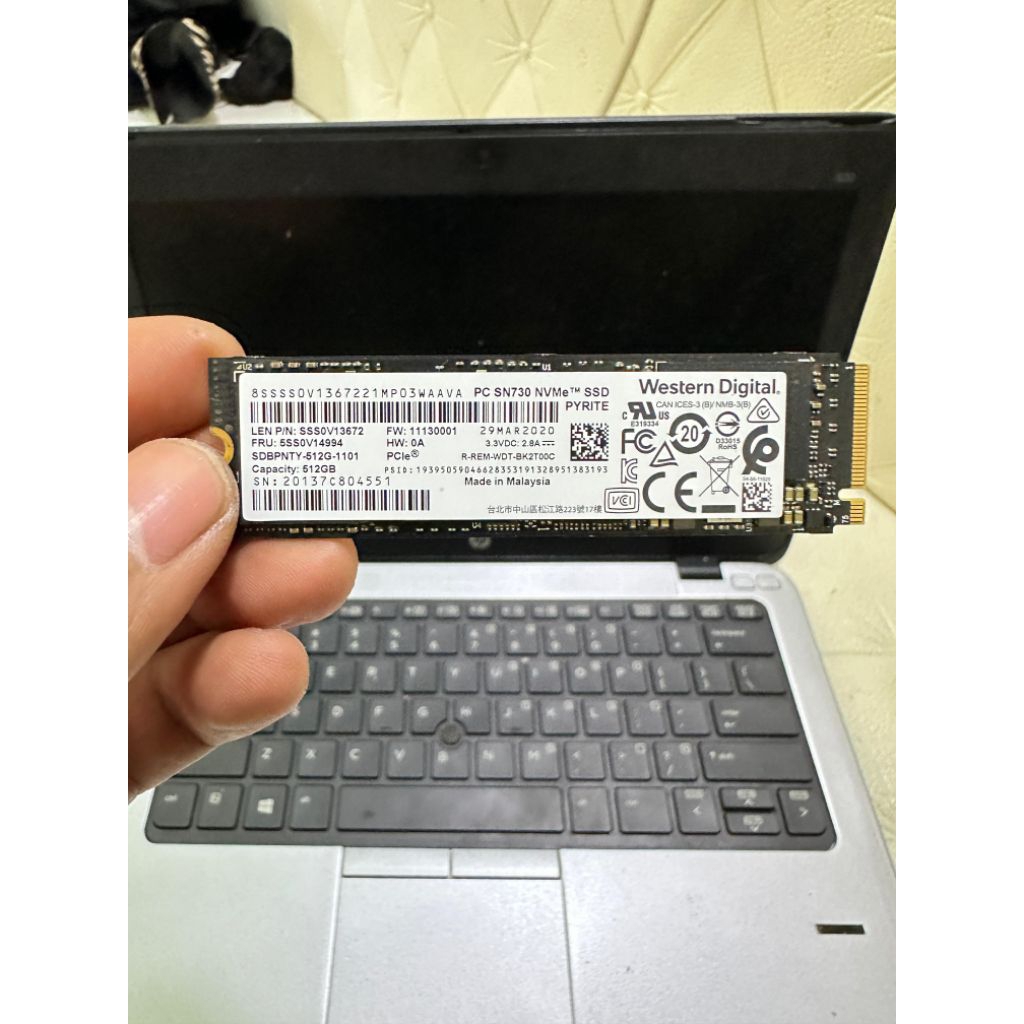 SSD NVMe 512GB WD SN730 - Sentinel 100%