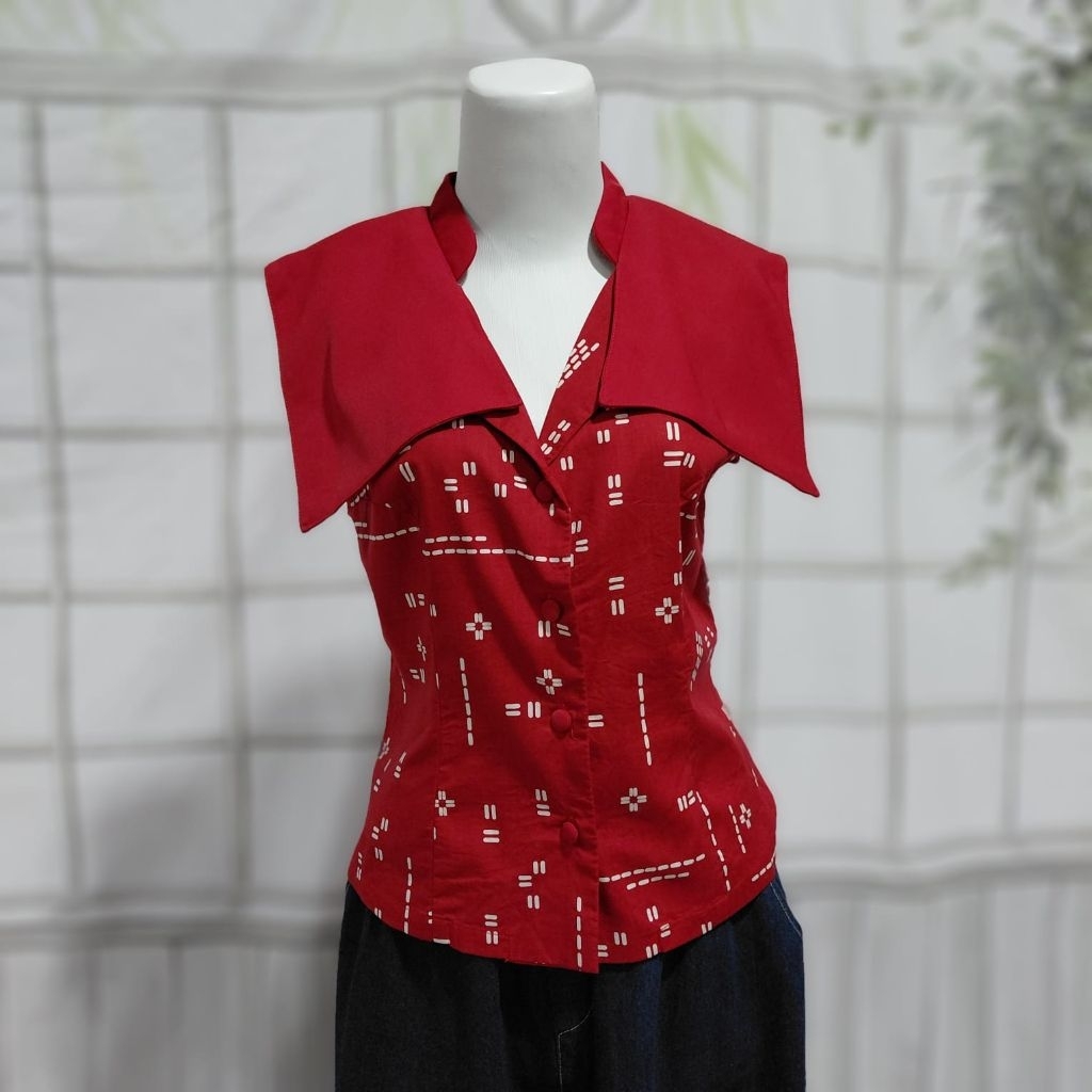 melvee blouse wanita merah