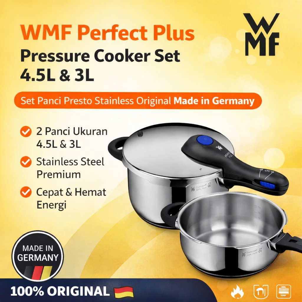 [DEFECT MURAH] Panci Presto WMF Perfect Plus Set 4.5 L & 3 L Stainless Steel Pressure Cooker Origina