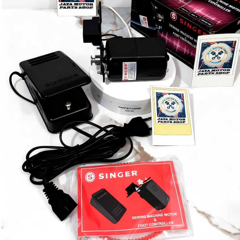 Dinamo + pedal untuk mesin jahit jadul singer hitam / mesin jahit konvensional butterfly merk SINGER