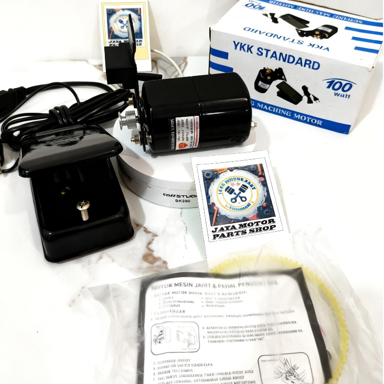 Dinamo & pedal untuk mesin jahit kecil singer hitam / mesin jahit jadul butterfly merk YKK STANDAR