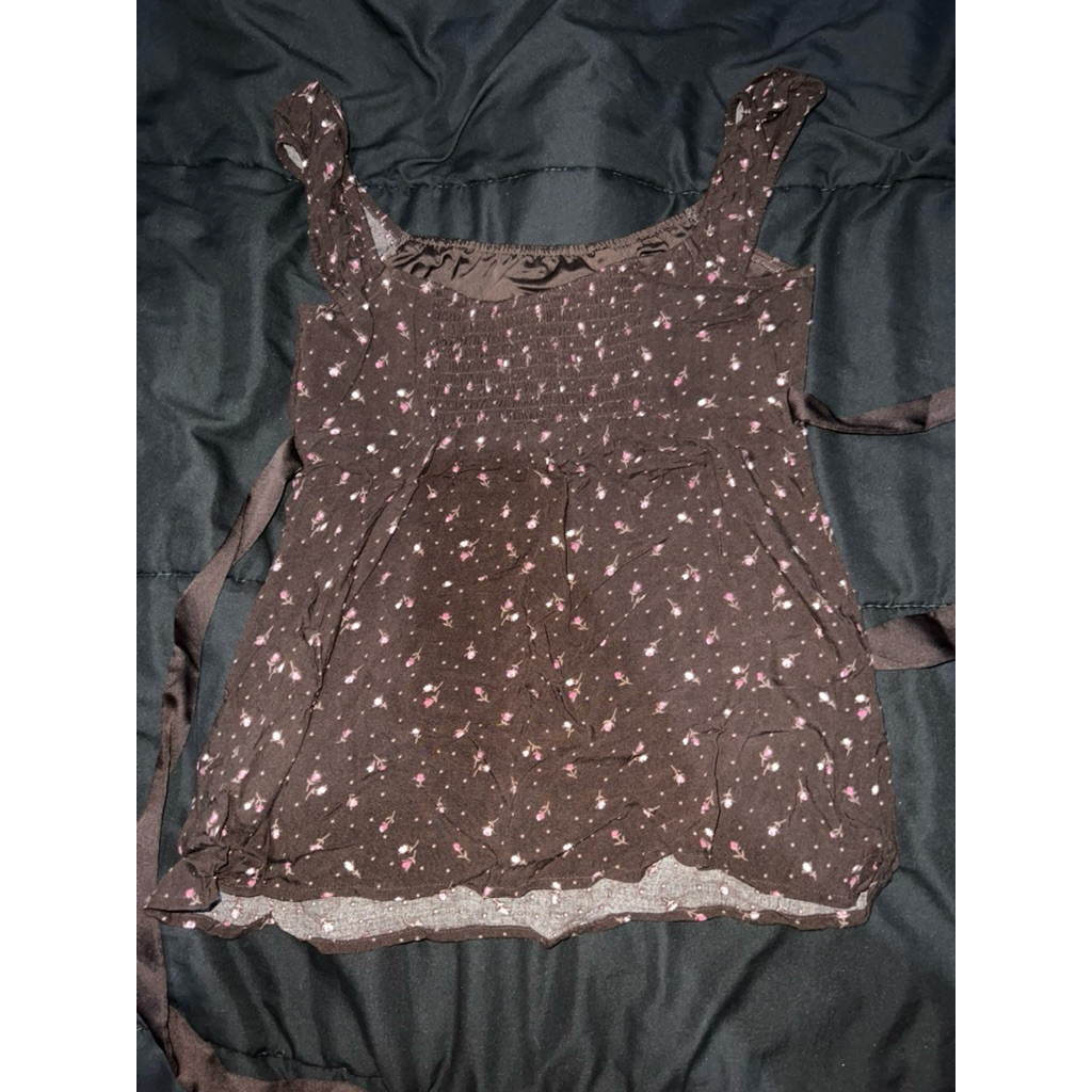hollister babydoll top brown