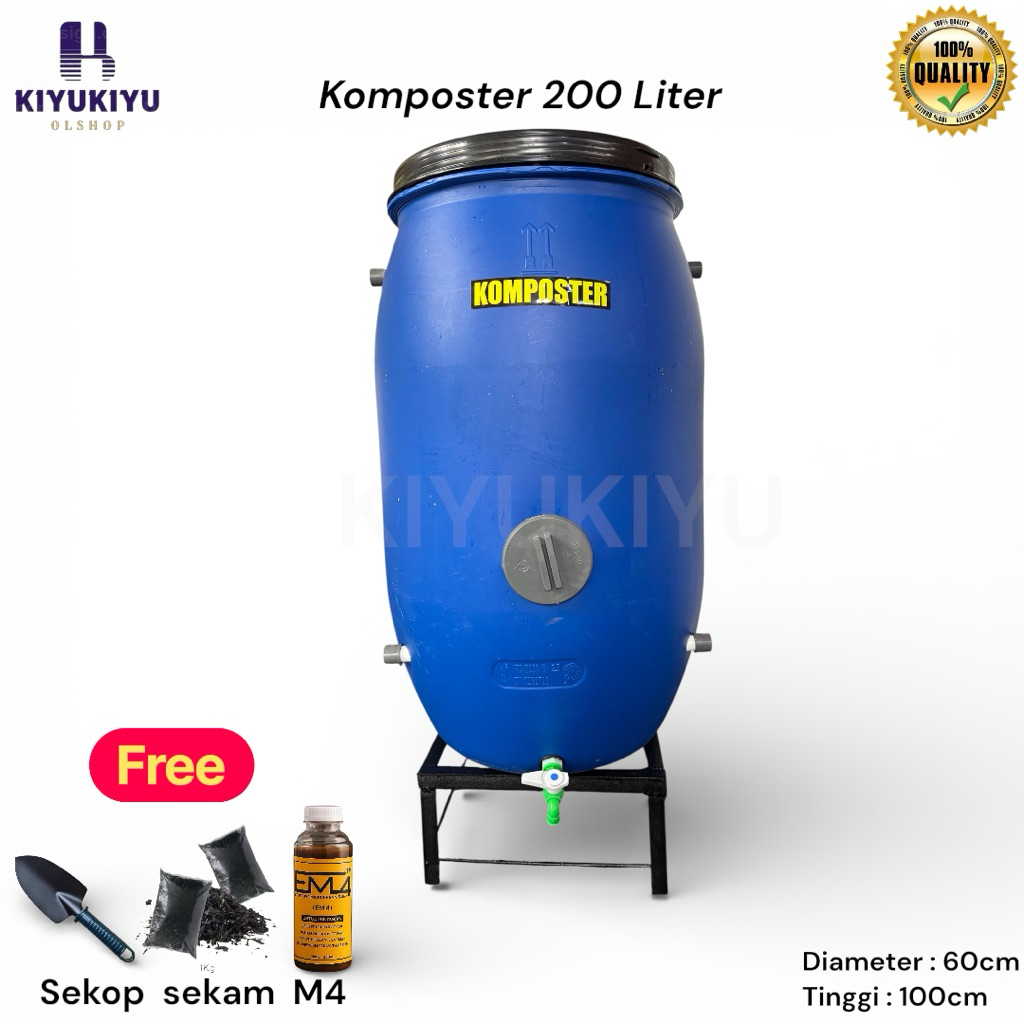 Tong komposter sampah organik 120 liter, 150 liter ,200 liter Bahan HDPE ,alat pengolah sampah organ
