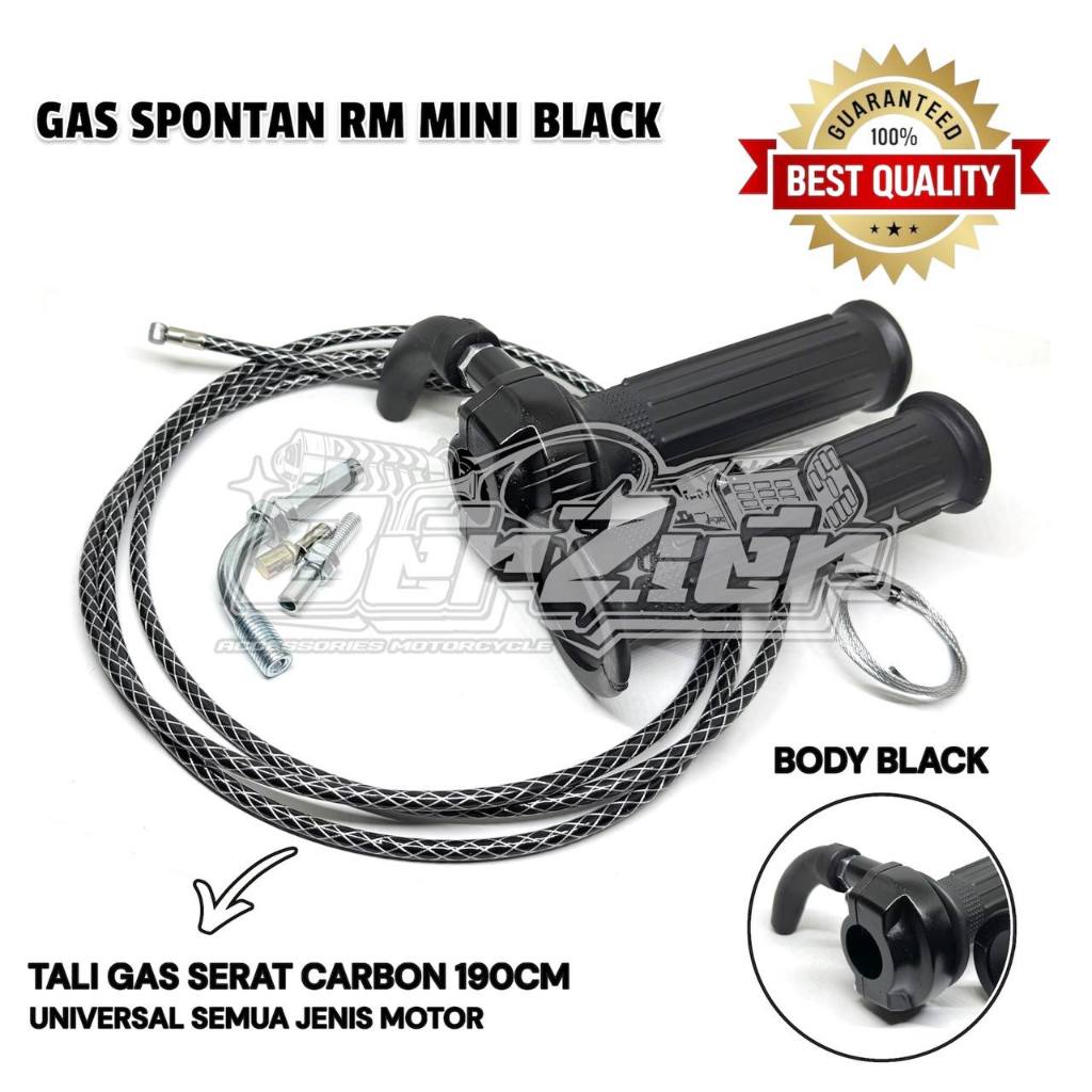 HANDLE GAS MOTOR SELONGSONG GAS KONTAN SLONSONG GAS SPONTAN BODY BLACK THAILAND + TALI KABEL GAS SER
